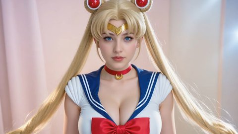 Sailor Moon Cosplayer Reveals Her Giant Tits For The Camera - Part 1