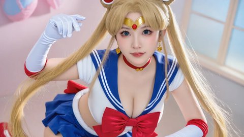Sailor Moon Cosplayer Reveals Her Giant Tits For The Camera - Part 2
