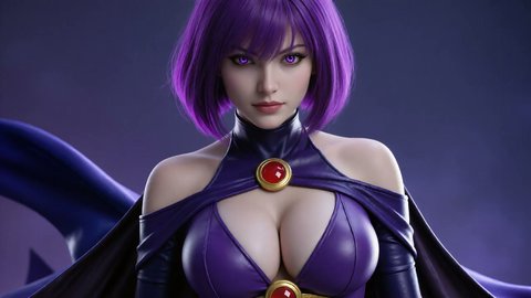Raven Teen Titans Cosplayer Pulls Out Her Tits For The Camera - Part 9