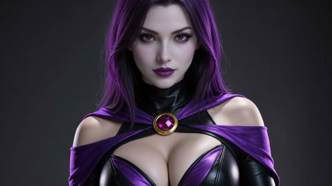 Raven Teen Titans Cosplayer Pulls Out Her Tits For The Camera - Part 4