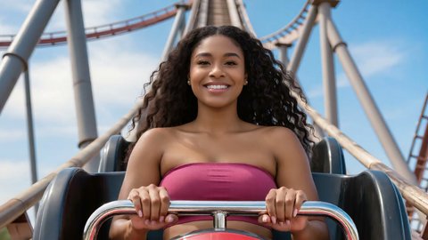 Camera Catches Her Shirt Fall Off On Roller Coaster - Tits Exposed - Part 3