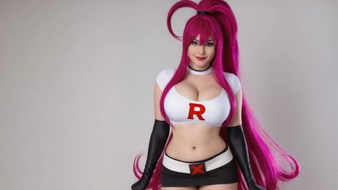 Jesse Team Rocket Flashes Her Giant Tits For The Photoshoot Cosplayx - Part 2