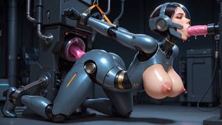 Bondage With Robot And Huge Natural Tits Covered In Cum - Part 1