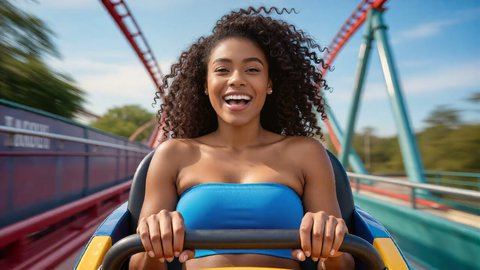 Camera Catches Her Shirt Fall Off On Roller Coaster - Tits Exposed - Part 2