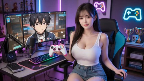 Girlfriend Shows Her Tits And Nipple During Gaming Session On Youtube And Twitch Stream