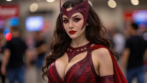 Scarlet Witch Cosplayer Shows Off Her Big Natural Tits At Convention - Part 2