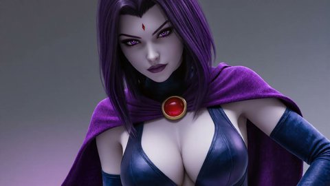 Raven Teen Titans Cosplayer Pulls Out Her Tits For The Camera - Part 2