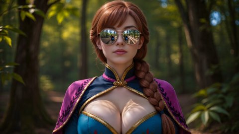 Anna Cosplayer Shows Her Perfect Tits For The Camera In The Woods