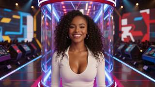 Game Show Slime Bucket Reveals Her Big Tits 4