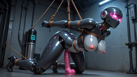 Bondage On The Dildo Machine Fills Her With Cum - Part 3