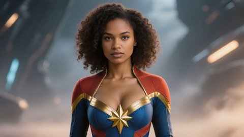 Captain Marvel Cosplayer Reveals Her Tits On Set In Photoshoot - Part 2