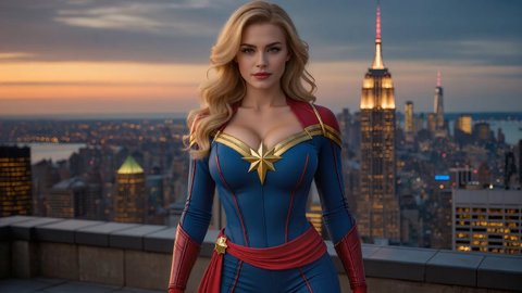Captain Marvel Cosplayer Reveals Her Tits On Set In Photoshoot - Part 5